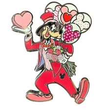 Disneyland Hidden Disney Mickey Goofy Valentines Day 2025 Pin Pink Holiday DLR