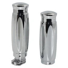 Custom NEW MOTORCYCLE HAND GRIPS FOR 7/8" 22mm HANDLEBAR SPORTS BIKES Chrome