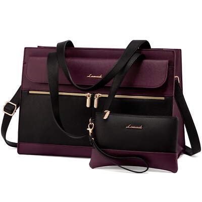 LOVEVOOK Laptop Bag for Women 15.6 Inch Laptop Tote Work Bag Professional Lea...