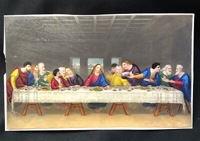 Last Supper after Leonardo de Vinci original hand painted c1850