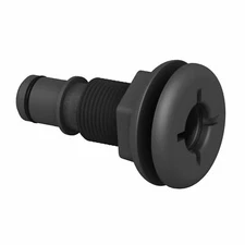 Flow-Rite MA-011-QLB Qwik-Lok Flanged Thru-Hull 3/4" Fitting-Straight,Black