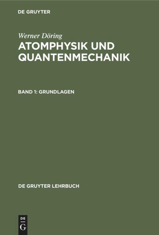 Thumbnail - Werner Döring | Grundlagen | Buch | Deutsch (1981) | De Gruyter