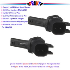 Front Set Of 2 Abs Speed Sensor For 2004-2013 Mazda 3 2006-2015 Mazda 5 Als1090 Front Set Of 2 Abs Speed Sensor For 2004-2013 Mazda 3 2006-2015 Mazda 5 Als1090