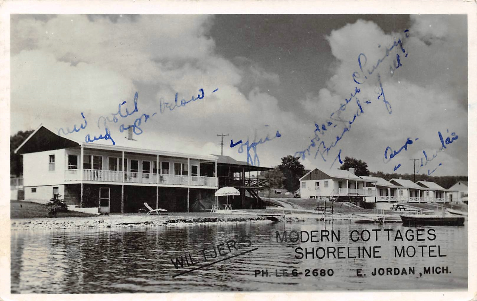 EAST JORDAN Michigan USA US postcard RPPC Wiltjers Modern Cottages