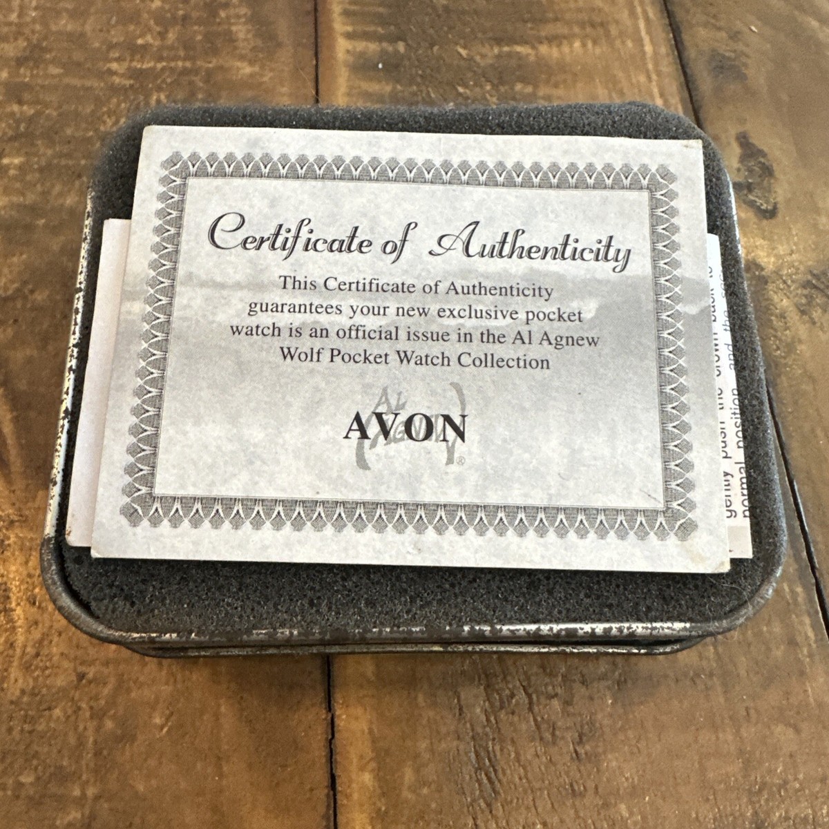 AVON Majestic Encounters Wolf Pocket Watch Al Agnew Exclusive 