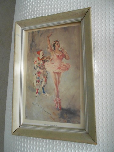 FRIED PAL FRAMED PRINT-VIOLIN SERENADE-UNDER GLASS-VG+ CONDITION