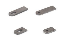 Anschweißlasche Halter Metall roh Stahl Blech Lasche Geländer Langloch Rundloch