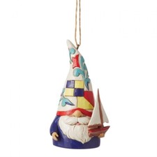 Jim Shore COASTAL GNOME WITH SAILBOAT ORNAMENT 6014502 Brand New