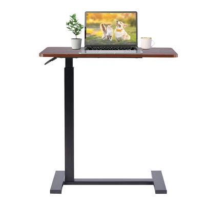 IDLE WAY Adjustable Overbed Mobile Standing Desk with Wheels - Rolling Bedside Table