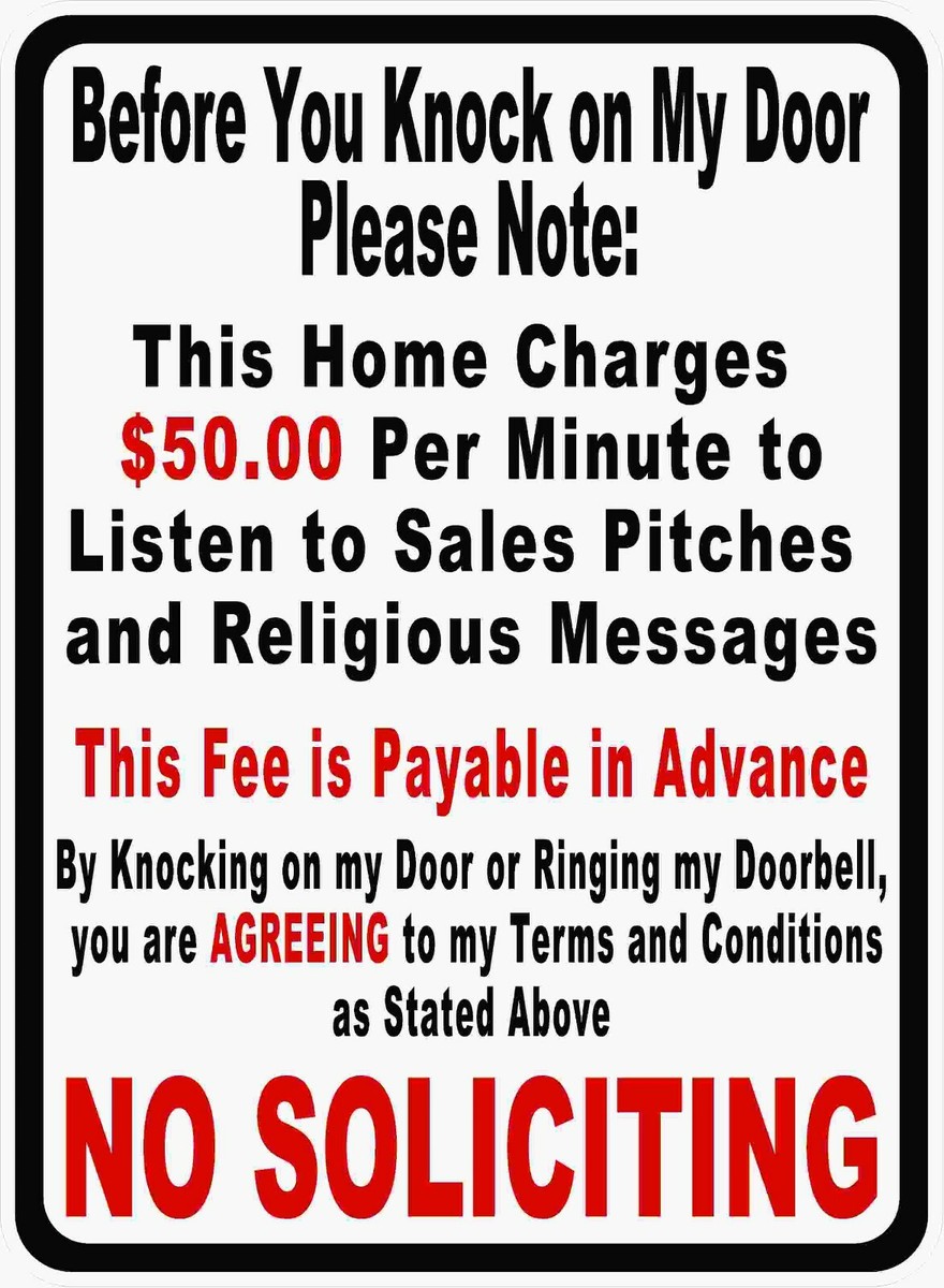 Before You Knock On My Door Sign. Size Options. No Soliciting 