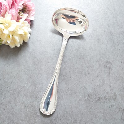 Christofle Rubans 1pcs Silverplate Flatware Sauce Ladle Excellent