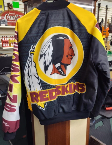 Vintage 90s Washington Redskins Commanders Chalk Line Fanimation Jacket Mens L - Picture 2 of 9