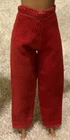 Vtg 11.5" fashion doll pants cords corduroy red SNAP EUC!! combined shipping!