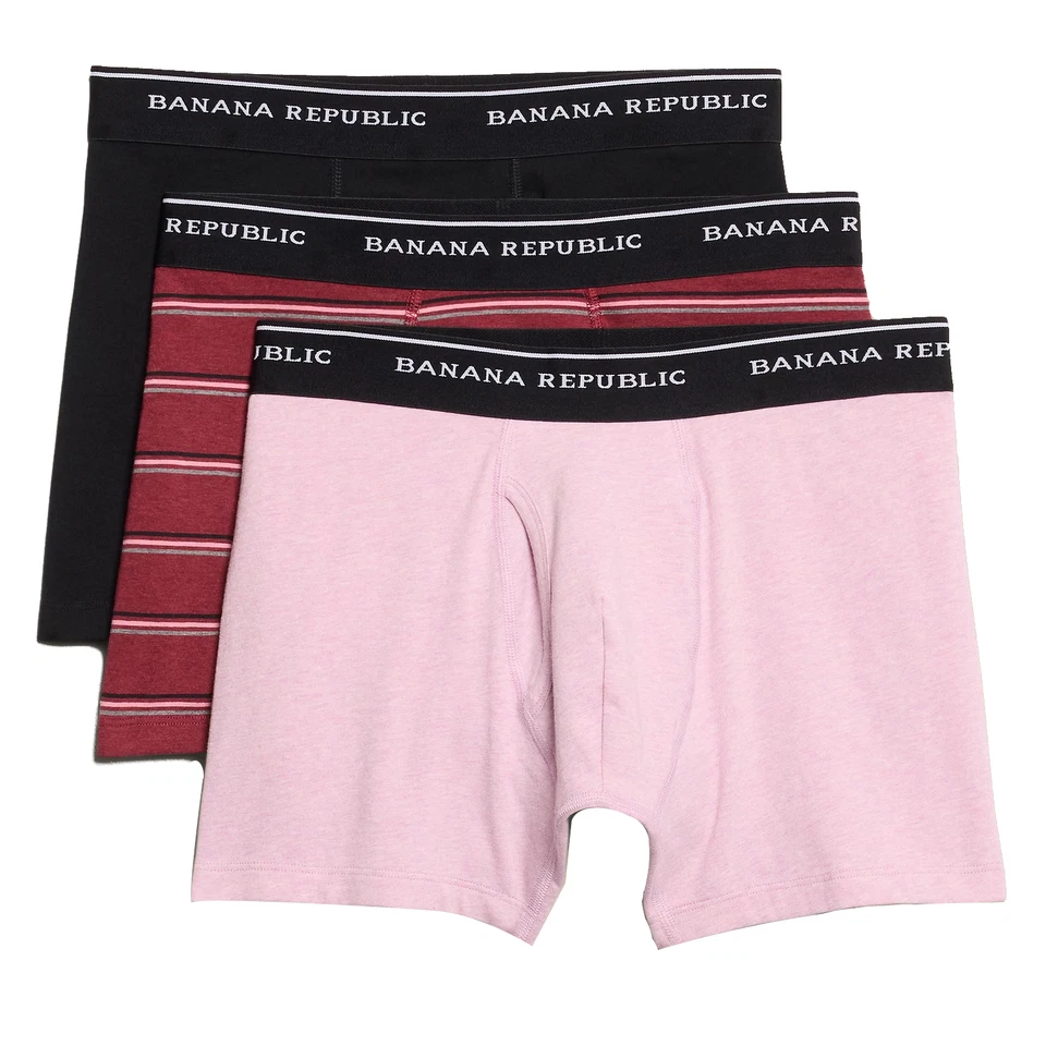 Calzoncillos boxer Banana Republic para hombre XL 3 pares Berry Jam a rayas negros Foto 2 de 3