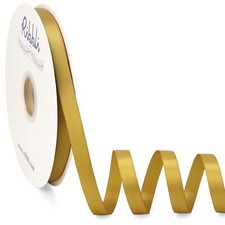 Gold Satin Ribbon Double Faced Satin 1/2 Inch x Continuous 100 Yards-Gold Rib...
