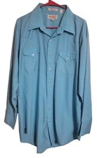 Vtg Sheplers Shirt Men 18/35 Tall Pearl Snap Western Rancher Rodeo Cowboy Farm