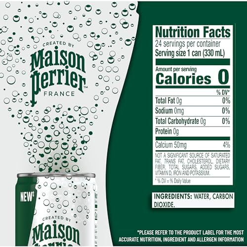 Maison Perrier Sparkling Water, 11.15 Fl Oz Cans, 8 Count, 3 Pack, Fresh - Picture 4 of 9