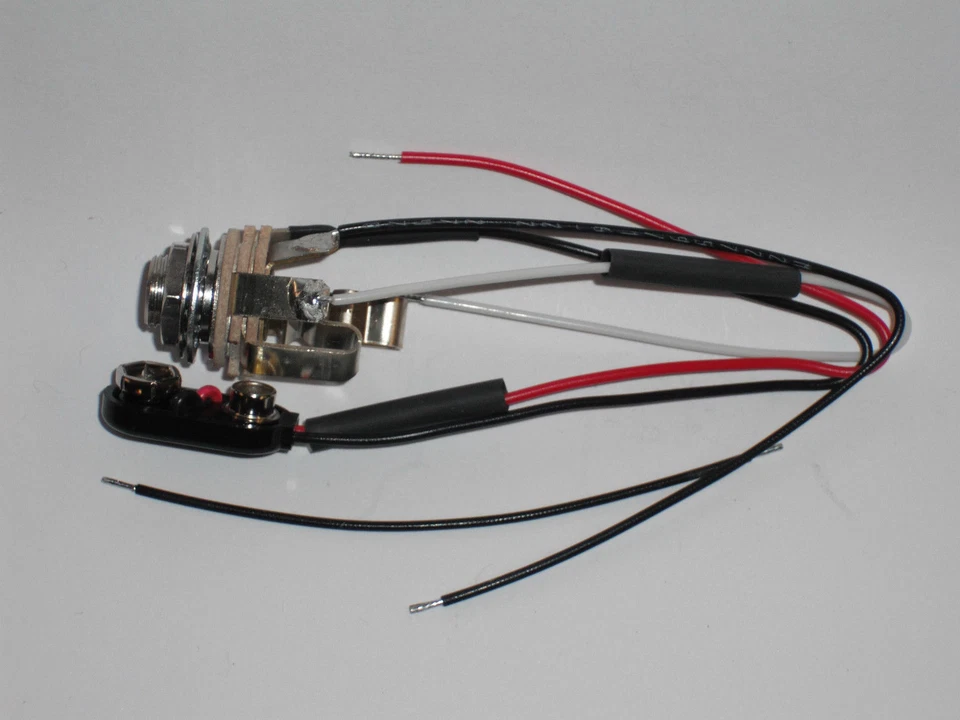EMG Battery Clip & Switchcraft Stereo Jack Harness for Guitar Bass Active Pickup