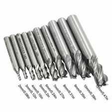 10X 4 Slot Flute End Mill Cutter Drill Bit CNC Milling Tool HSS Straight Shank