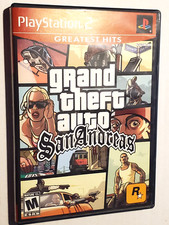 Grand Theft Auto San Andreas PlayStation 2 PS2 2004 Complete Manual Poster Disc