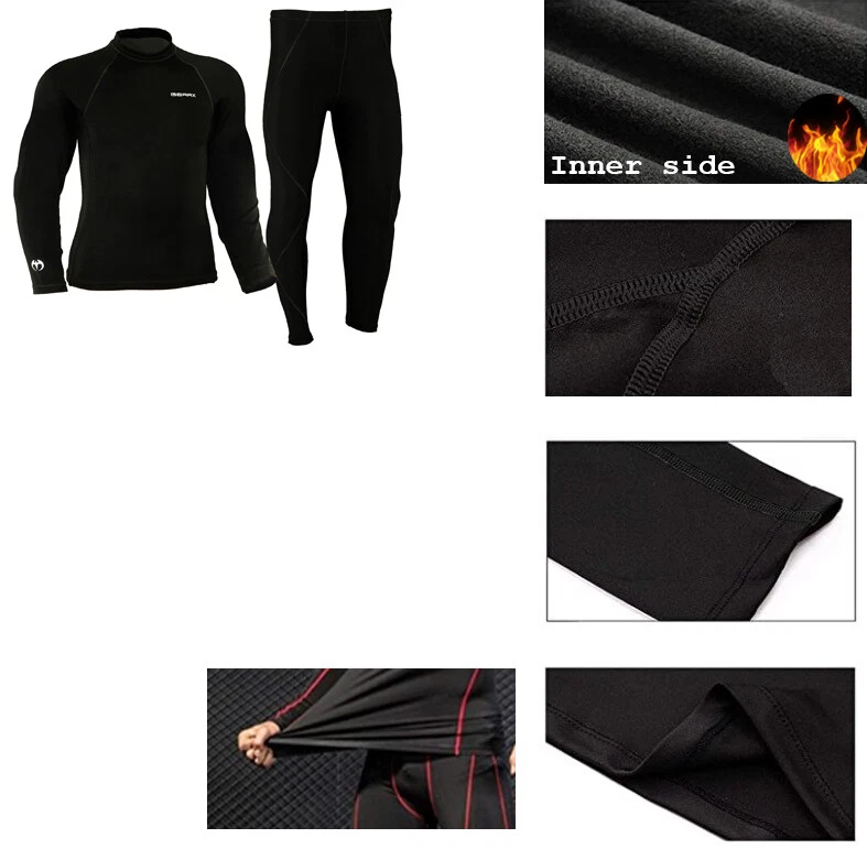 High Neck Thermal Motorcycle BaseLayer Motorbike Under Suit Sports Shirt Trouser - Image 3 of 4