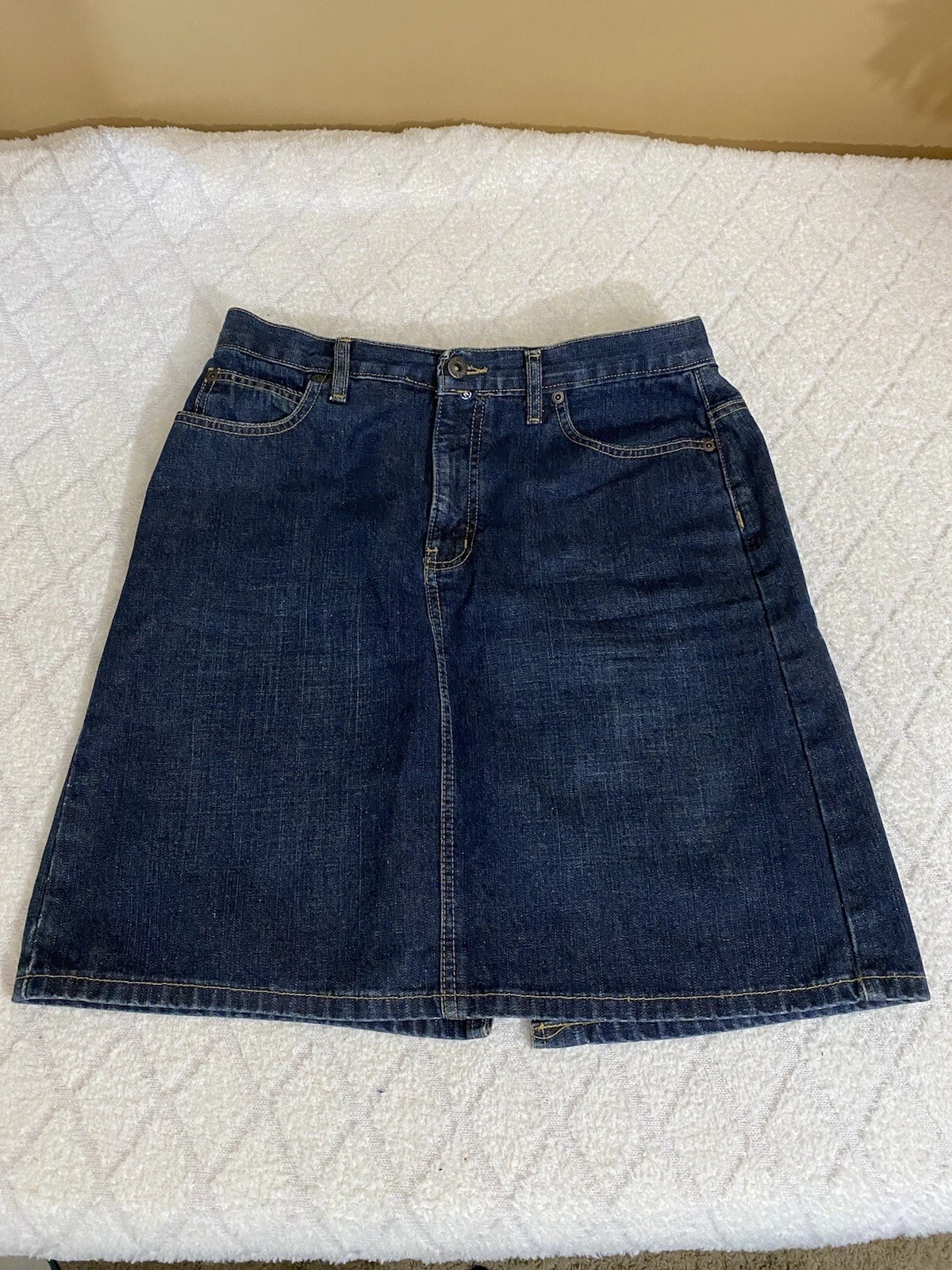 Vintage Nautica Denim Jean Skirt USA Made With Pockets Women’s Size 10