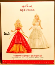 Hallmark Celebration Barbie  Set of 2  Inspired by 2013-14   Keepsake Ornament
