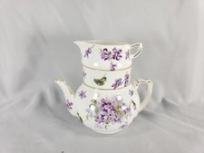 HAMMERSLEY VICTORIAN VIOLETS MINI TEAPOT STACKING SET NO LID