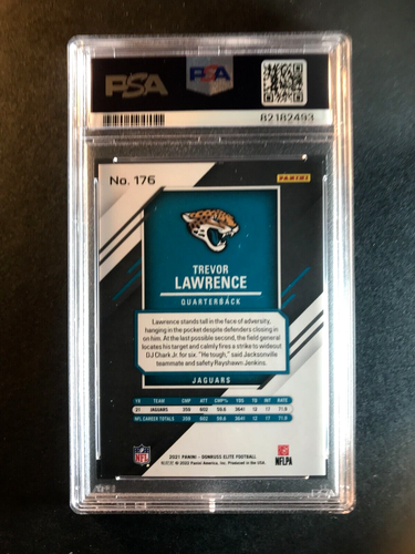 2021 Donruss Elite orange #176 Trevor Lawrence, Jaguars 32/49 PSA 9 - Picture 2 of 4