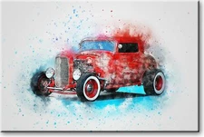 Hot Rod Classic Car Picture on Stretched Canvas, Wall Art Décor, Ready to Hang