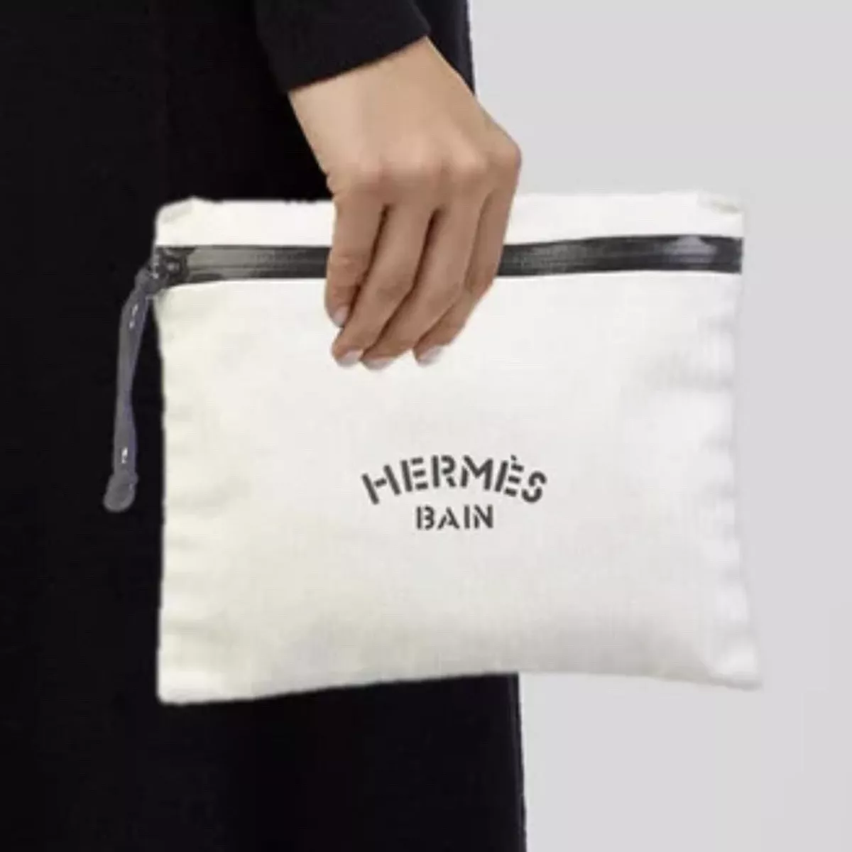 Hermès Toile Bain Clutch Travel Toiletry Pouch Bag