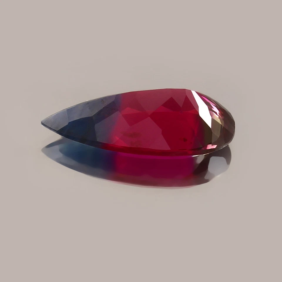 Piedra preciosa suelta AAA 14,10 quilates natural impecable Ceilán bicolor zafiro corte pera Foto 3 de 3