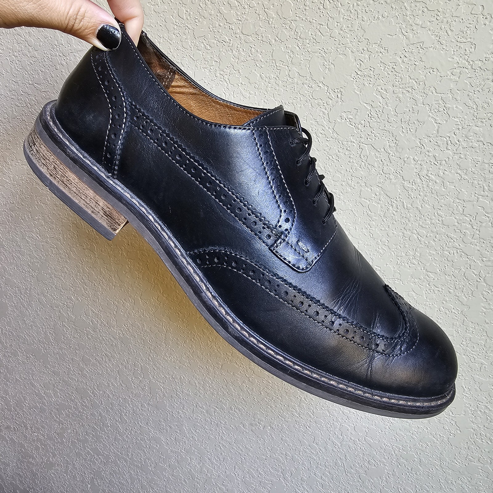 SAOLA Scarpe stringate uomo VIONIC Bruno Oxford punta ala pelle nera taglia US 11M