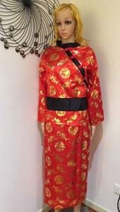red kimono outfit