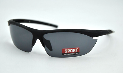 専用2 Mens SPORT 20541-011112-116 Black & Silver Wrap Sunglasses 100% UV
