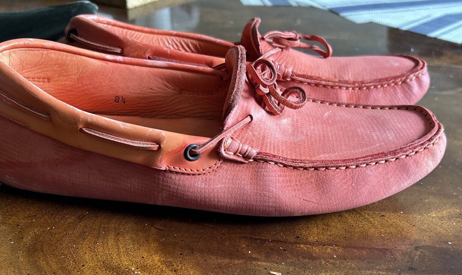 Mocassini da guida TOD’S in pelle arancione taglia 8 5 UK 9 5 USA