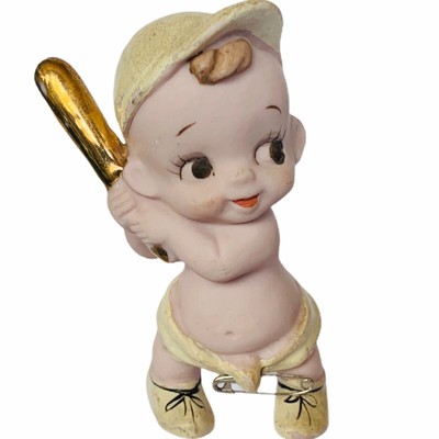 Naked Putti Figurine Antique Putto Baby Kewpie Japan Diaper Pin Baseball Bat Vtg Ebay
