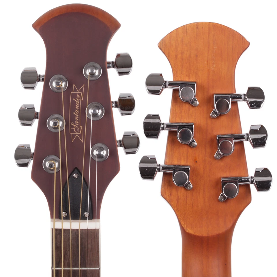 Santander Akustik Western Roundback Gitarre, Cutaway Tonabnehmer Mahagoni black - Bild 4 von 4