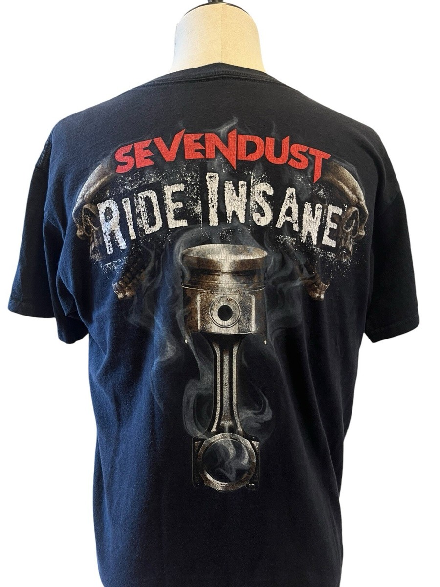 VTG 90s Sevendust Band Tour Shirt Ride Insane Skull Graphic