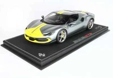 New BBR Ferrari 296 GTB Assetto Fiorano 1:18 Model Car Grey P18211A KidBX