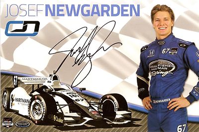 インディーカー ジョセフ ニューガーデン 直筆サイン入り 絵本 2014 JOSEF NEWGARDEN signed INDIANAPOLIS 500 PHOTO CARD POSTCARD