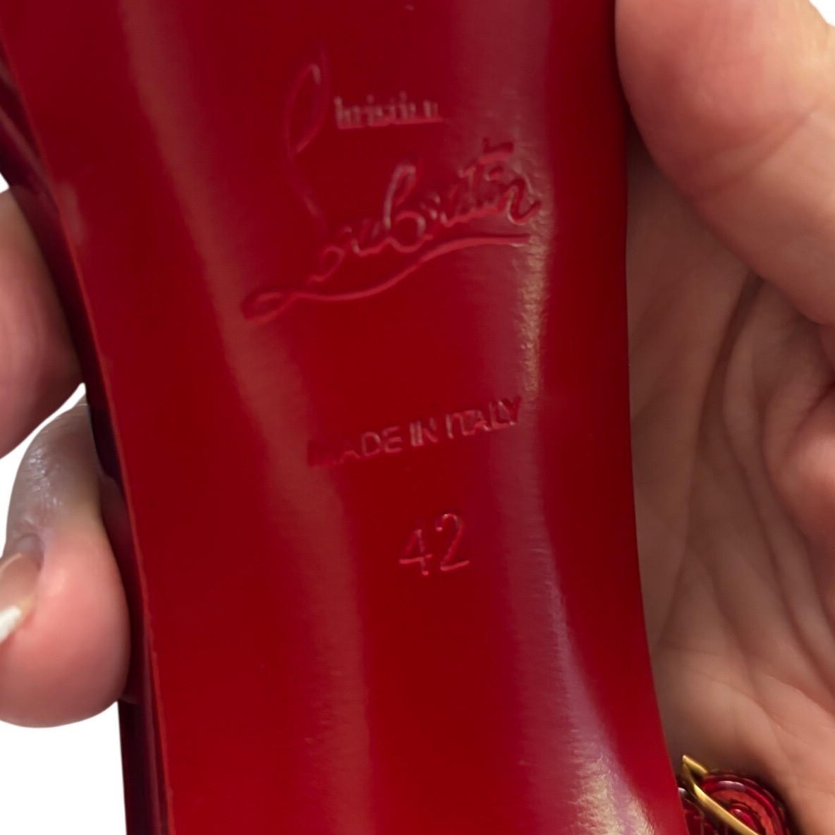 Christian Louboutin - Loubi Queen Red Metallic Patent Platform