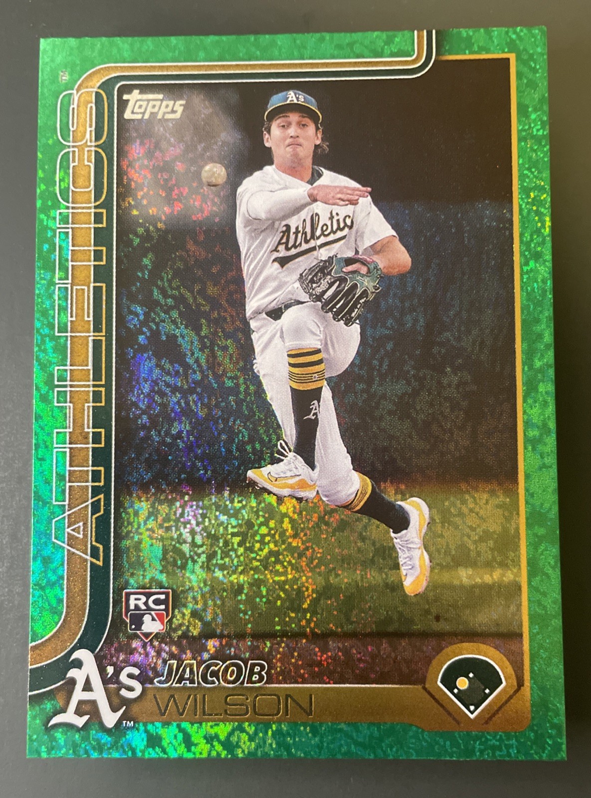 2025 Topps Series 1 Jacob Wilson #314 Green Holo Foil /99 RC BOOKEND Color Match