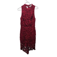 ASTR the Label Red Lace Sleeveless Midi Dress Evening Holiday Party Size M