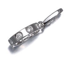 Auth Cartier Pendant Diamond Love 7P Charm 18K 750 White Gold