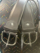 Tailored Sportsman Leather Contrast Belt - Brown/Silver Medium