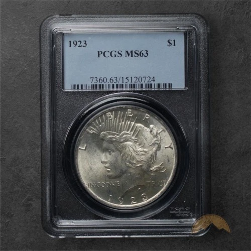 1923 Silver Peace Dollar $1 - PCGS MS63 - Philadelphia