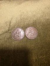 2X 1949 GEORGE VI PENNY, BRITISH BRONZE COINS