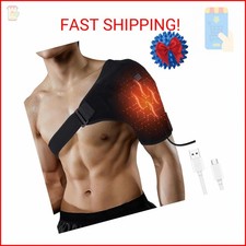 Shoulder Heating Pad with 3 Heat Levels - Adjustable Shoulder Brace for Men  Wo