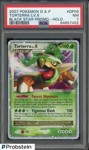 2007 POKEMON DIAMOND & PEARL BLACK STAR PROMO #DP09 TORTERRA LV.X PSA 7